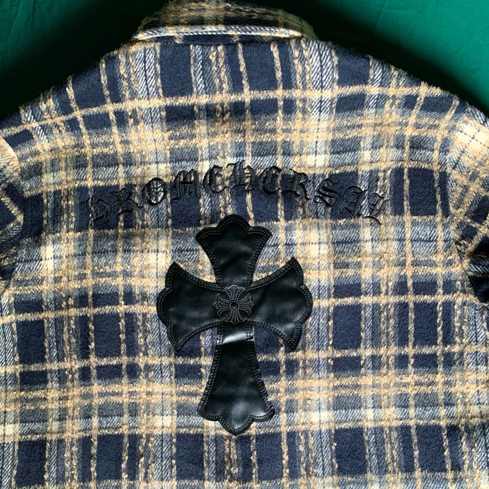 Chrome Hearts Flannel Button Down Long Sleeve Shirt